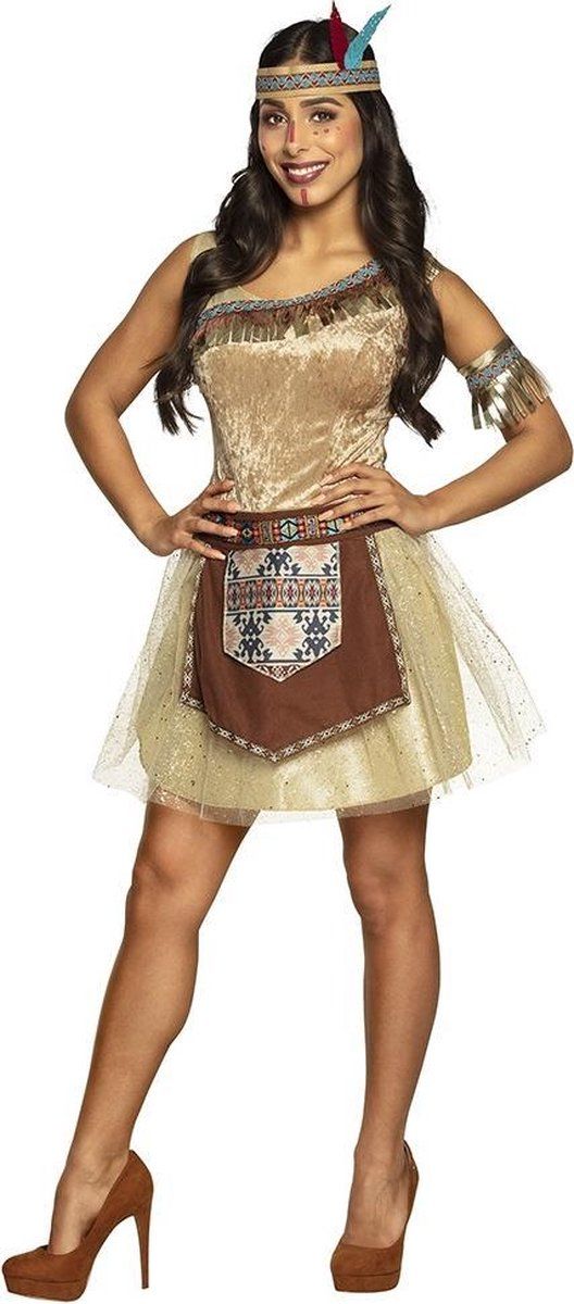 Boland - Glinsterend indianen kostuum voor dames - XL