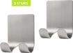 XIVADA Scheermeshaakjes - Zelfklevend - Rvs - Zilver - Set van 2