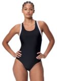 Speedo Colorblock Racerback Maillot de bain Femme Anthracite / White UK 36