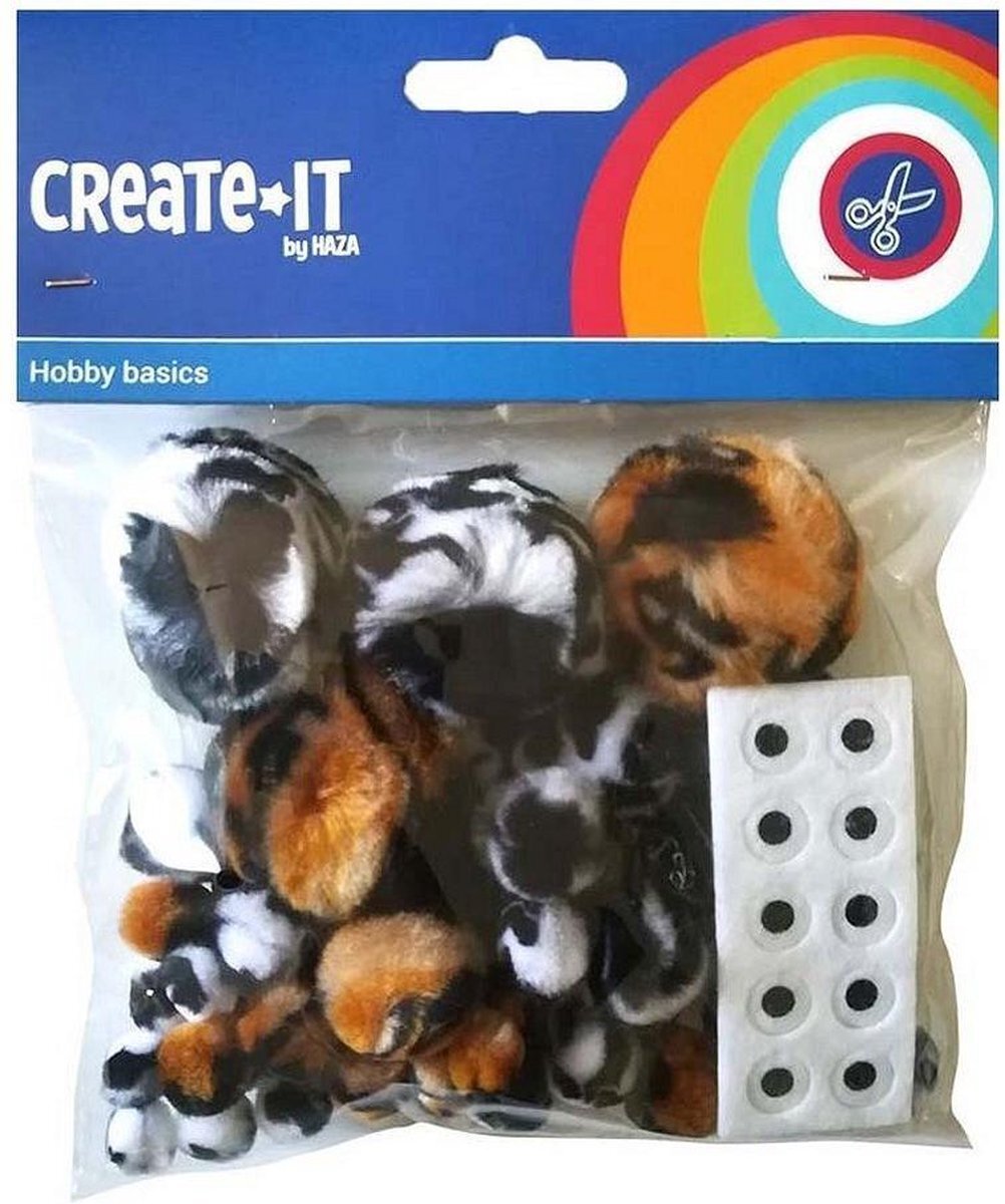 Haza original Knutselset Create It - Animal Mix Met Oogjes 60 Stuks