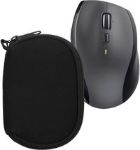 kwmobile computermuis hoes geschikt voor Logitech M720 TRIATHLON / M705 MARATHON hoesje - Muis beschermhoes met rits - Mouse case van neopreen in zwart