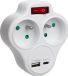 Maclean MCE336 Stopcontact Splitter met 2 stopcontacten en USB A/C 2.4A type E 2x16A