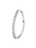 Lucardi Dames Ring met rij zirkonia - Ring - Cadeau - Echt Zilver - Zilverkleurig