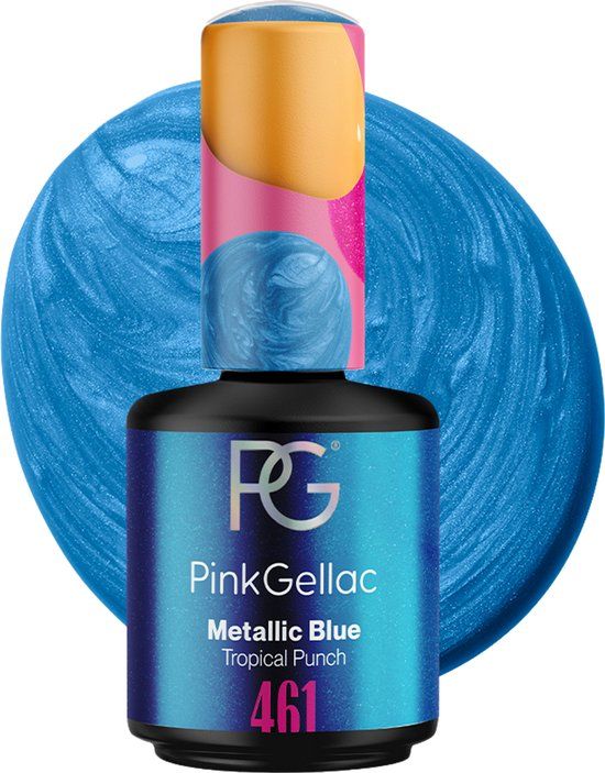 Pink Gellac 461 Metallic Blue Tropical Punch Collectie Gel Nagellak - 15ml