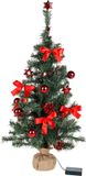 HI Kunstboom/kunst kerstboom - 75 cm - met kerstversiering en kerstverlichting