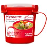Sistema Magnetron Soep Mok met Deksel en Steam Release Vent, Vaatwasmachinebestendig, 22oz, Rood