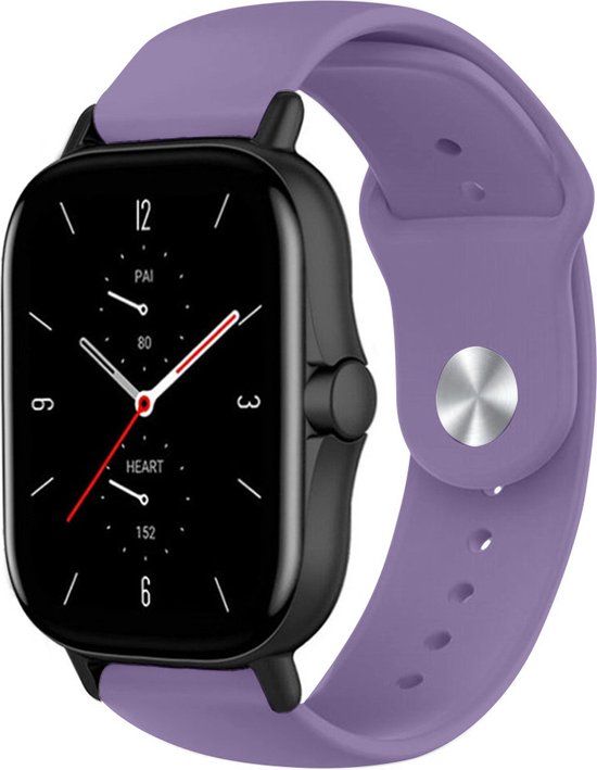 Strap-it Siliconen sport bandje - Xiaomi Amazfit GTS 1-2-3-4 - Mini / Bip / Bip S / Bip Lite / Bip U Pro / Bip 3 / GTR 42mm - lichtpaars