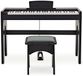 Gear4music Keynote Junior Digital Piano & Stool, Matte Black