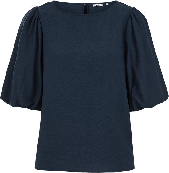 WE Fashion Dames top met ballonmouwen Navy blue