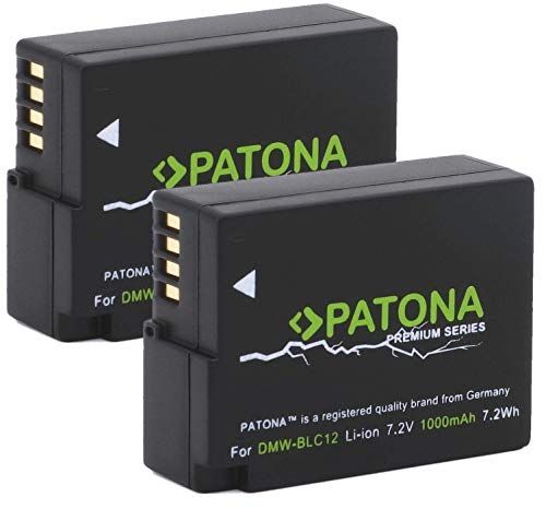 Patona Premium vervanging voor accu Panasonic DMW BLC12 E (echte 1000mAh) Lumix DC FZ1000 II G91 DMC GX8 G70 G81 G7 G6 G5 FZ2000 FZ1000 FZ200 FZ300