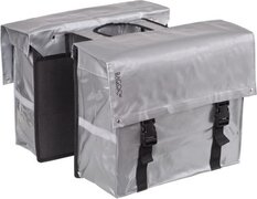 Bagoo dubbele fietstas Bisonyl 46 liter zilver