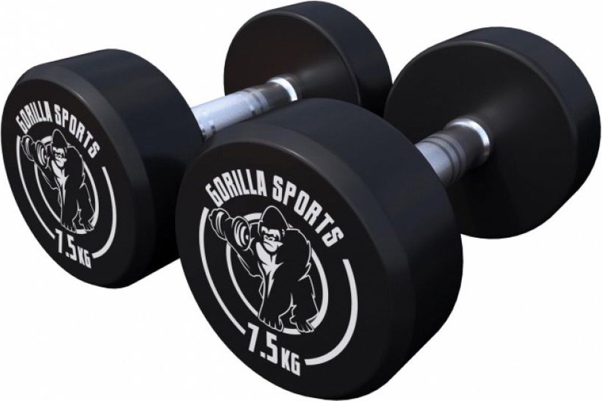 Gorilla Sports Dumbbellset - Zwart - Gietijzer - 2022 Model