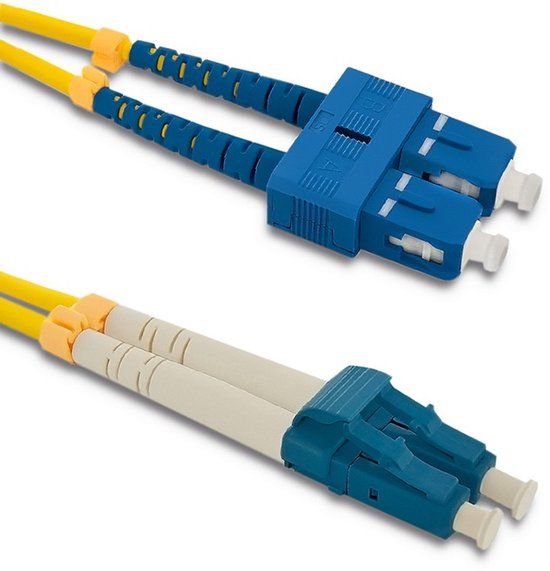 Qoltec 54034 InfiniBand en Glasvezelkabel 5 m SC LC Geel
