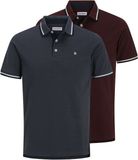 JACK & JONES JJEPAULOS POLO SS 2PK MP NOOS Heren T-shirt - Fired Brick - XL