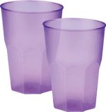 Santex Verres à boire givrés - Lila violet - 12x - 420 ml - Plastique incassable - Verres à cocktail