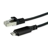 ROLINE USB-C naar Gigabit Ethernet-converterkabel, zwart, 3 m