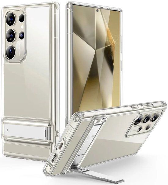 ESR Air Shield Boost Hoesje Geschikt voor Samsung Galaxy S24 Ultra | Back Cover met Militaire Standaard | Schokabsorberende Air-Guard Hoeken | Transparant