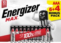 ENERGIZER MAX AAA alkaline batterij, micro-type, verpakking van 10 stuks