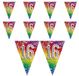Boland Bv Vlaggenlijn 16 jaar versiering - 2x - vlaggetjes slinger - 6 meter - Glitter folie - Binnen/buiten gebruik - leeftijd - verjaardag