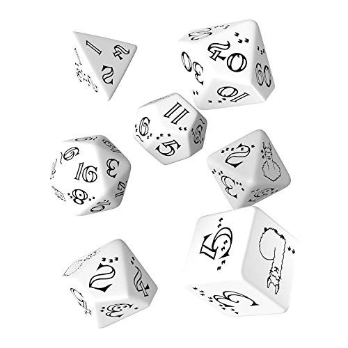 Q Workshop LLA02 - Bright Llama Dice White/Black (7) - 5907699495894
