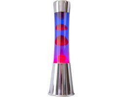 Fisura Lavalamp - Chroom, Rode Lava, Paarse Vloeistof