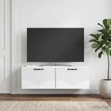 Maison Exclusive Meuble TV mural blanc 98 x 31 x 30 cm panneau de particules