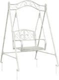 vidaXL Schommelbank van staal, 113 x 121,5 x 168 cm, antiek wit