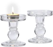 Merkloos Relaxdays Kaarsenhouder - set van 2 - 8,5 cm - transparant