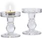 Merkloos Relaxdays Kaarsenhouder - set van 2 - 8,5 cm - transparant