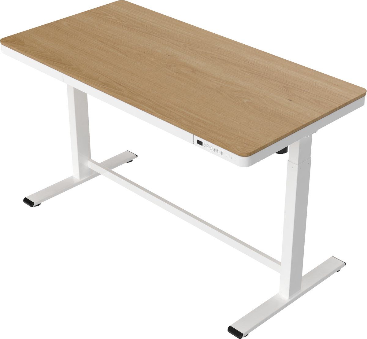 Euroseats Elektrisch Zit-Sta Bureau - 140x70 cm - Eiken Wit