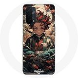 Maniacase Hoesje voor Oppo A74 5G Demon Slayer Tanjiro Anime Manga