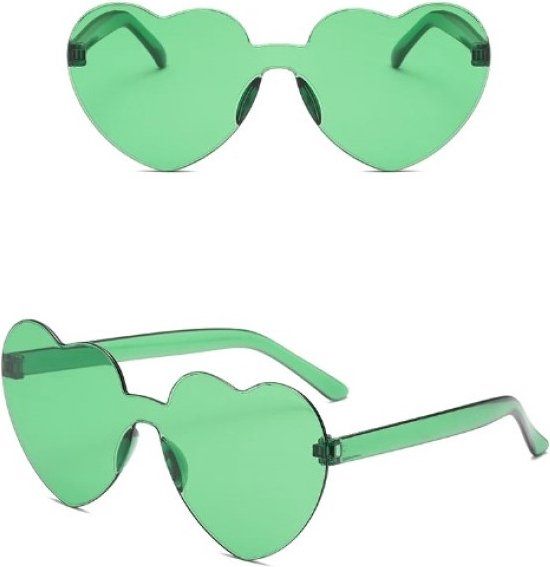 Go Go Gadget - Hippie Hart Zonnebril - Groen - Unisex - Feestbril