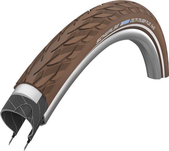 Schwalbe Delta Cruiser Plus - 28 inch x 1.40 - Bruin Reflecterend - Buitenband