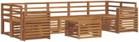 vidaXL - Salon d'angle - 7 places - Naturel - Bois d'acacia massif