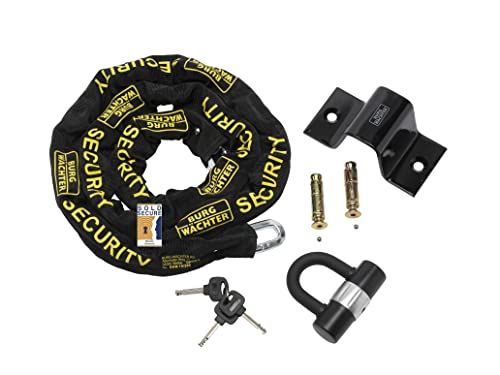 BURG WACHTER Unisex 2M Verkocht Secure Lock & Ground Anker Kit Fietsslot, Zwart