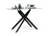 Axis Console Meuble Verre Axis, Console Entrée Transparente, Pieds Tubulaires en Métal Chromé, Design Moderne, Pour Salon, Couloir, Noir