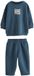 Next - Jongens - Set van top met ronde hals en print op de rug en joggingbroek - Blauw