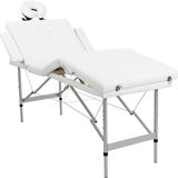 vidaXL - Massagetafel - Inklapbaar - Aluminium Frame - Crèmewit