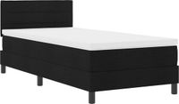 vidaXL Boxspring Bed met LED-stripverlichting Zwart 90 x 200 cm Stof