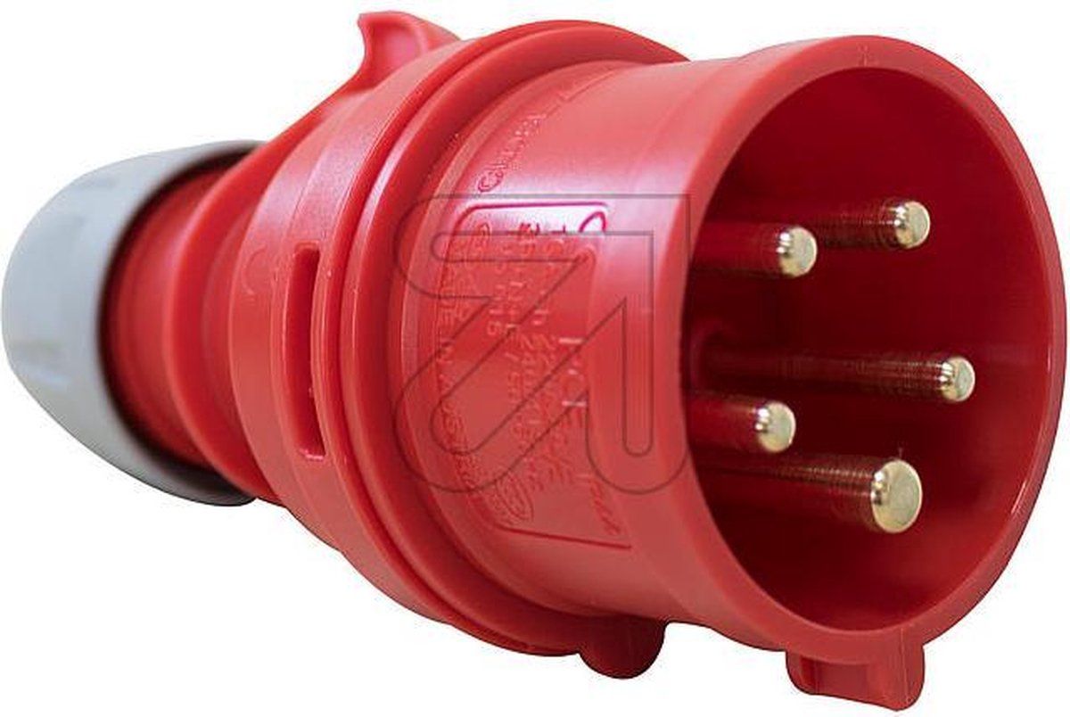 eltric PCE CEE-Stekker 5x16A 'Shark' Kracht Stekker Rood 380-415VAC