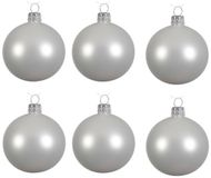 Decoris Kerstballen set - 18x stuks - wit - glas - 6 cm - mat