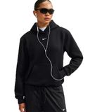 Nike Stdo FLC Mw Std Po Sweat à capuche pour femme, Total Black/Sail, S