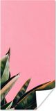 PosterMonkey Poster Planten - Bladeren - Vrouwentong - Roze - Tropisch - 80x160 cm