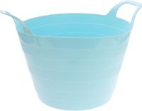 Excellent Houseware Flexibele wasmand - blauw - 30 liter - kunststof - 54 x 37 cm - met handvatten