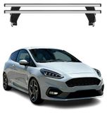 Menabo Omac Barres De Toit Transversales En Aluminium Pour Ford Fiesta Mk7 St-line 2018-2023 – Antivol – Rainure En T – Testées City Crash – Charge Max 50 Kg Argent