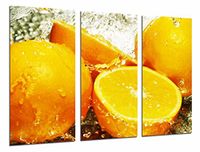 Muurschildering fruit, oranje, water, totale grootte: 97 x 62 cm XXL