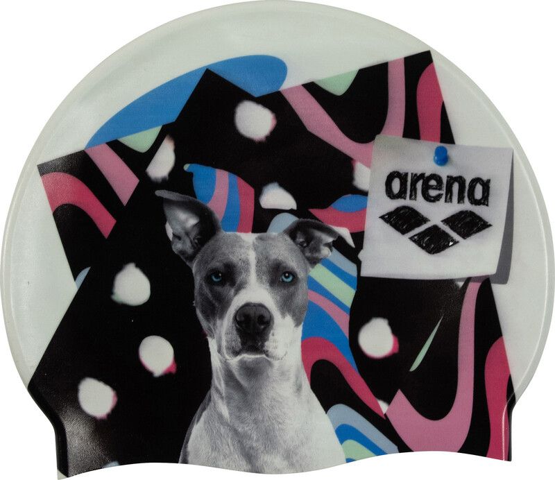 arena HD Swimming Cap, wit/bont