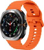 Strap-it Wave siliconen bandje - Samsung Galaxy Watch Ultra 47mm - Oranje