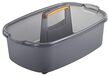 Casabella Rectangular Storage Caddy - Graphite/Orange