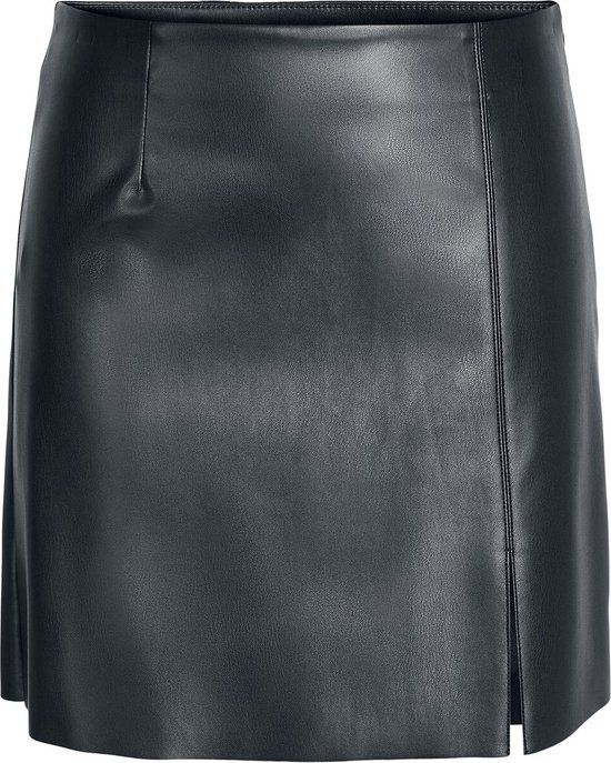 NOISY MAY NMCLARA PENNY PU HW SLIT SKIRT NOOS - Black - Size M